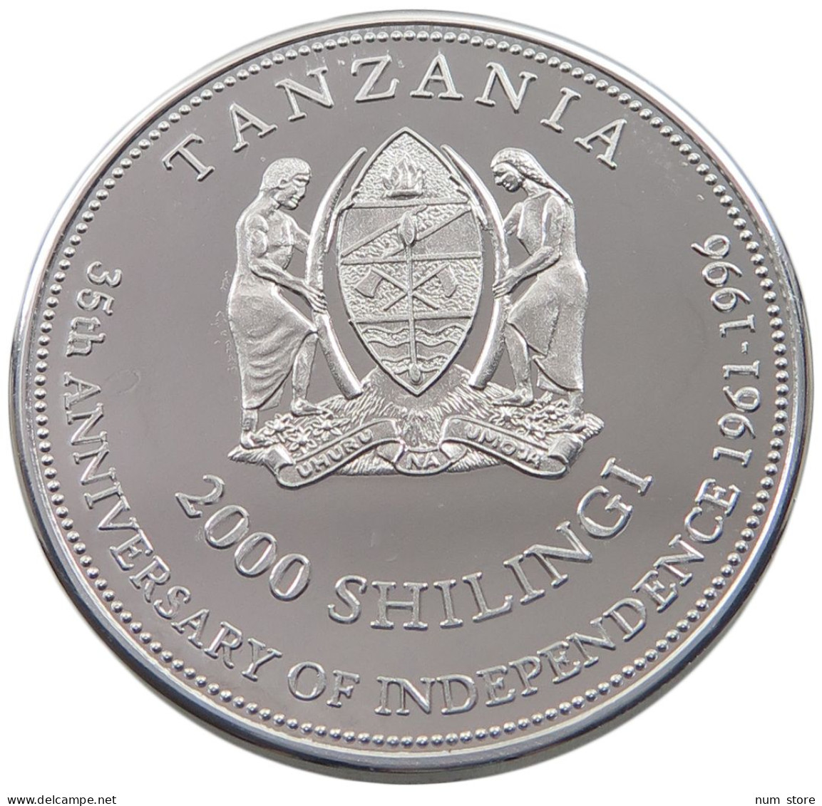 TANZANIA 2000 SHILINGI 1996 2000 SHILINGI 1996 ALUMINIUM PATTERN PROOF #alb038 0079 - Tanzanie