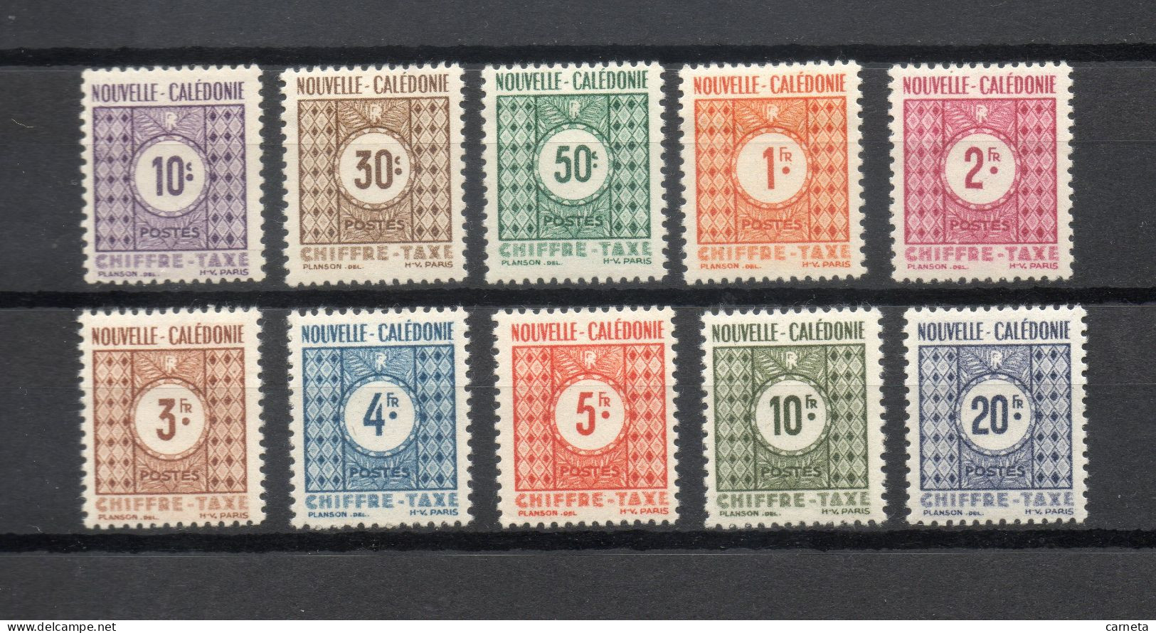 Nlle CALEDONIE TAXE   N° 39 à 48   NEUFS AVEC CHARNIERES  COTE 13.00€     CHIFFRE - Timbres-taxe