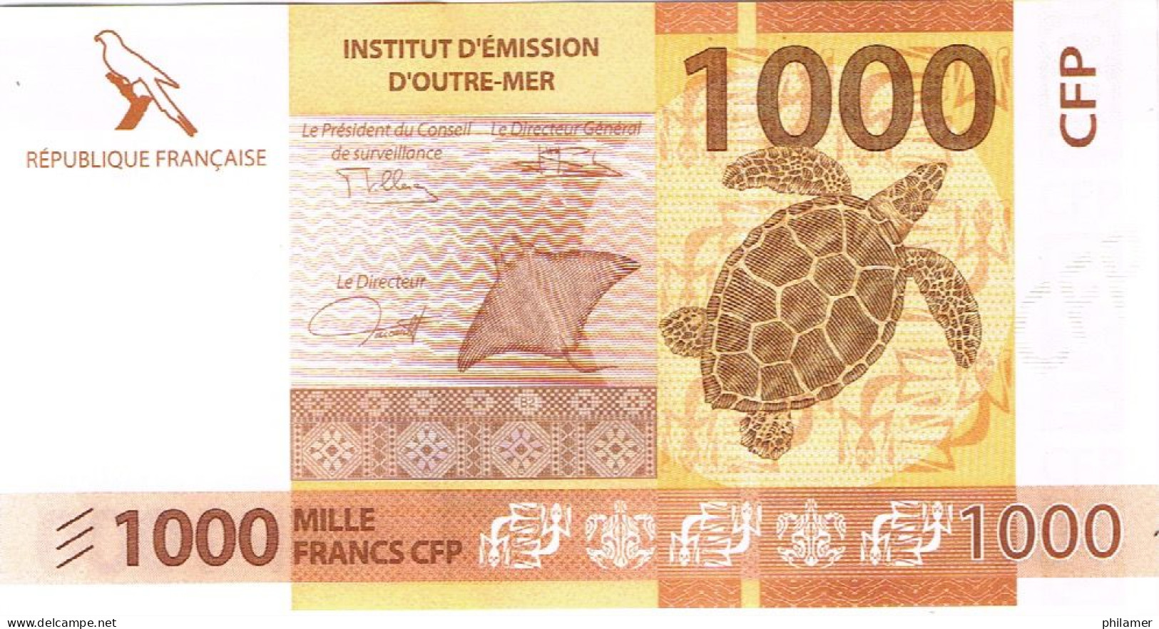 H 1 Nouvelle Caledonie Caledonia Billet Banque Monnaie Banknote IEOM 1000 F Cagou Perruche Tortue Turtle Mint UNC - Territoires Français Du Pacifique (1992-...)