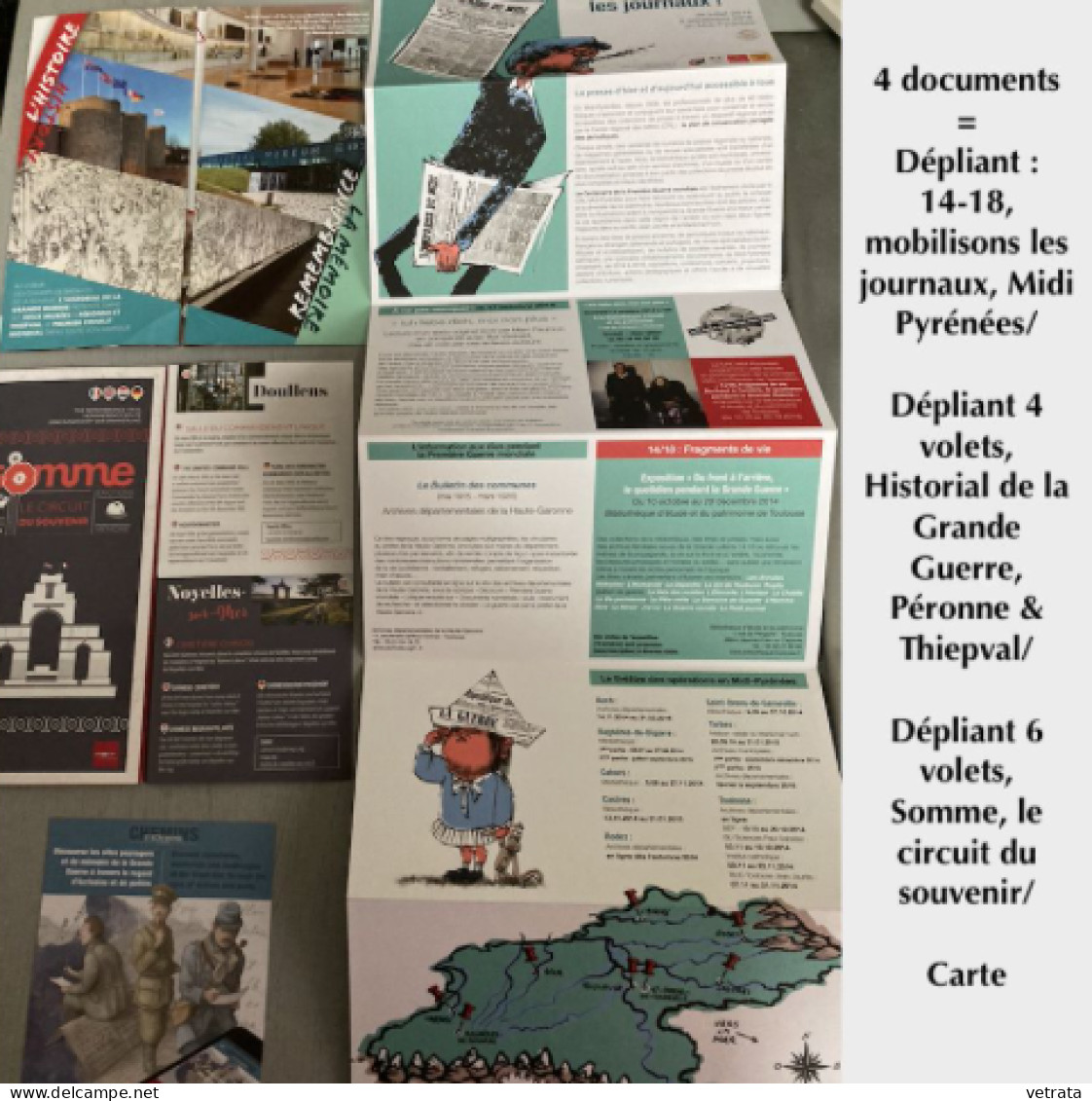 14/18 : 2 Livres, 1 revue, 1 Magazine, 1 Journal, 2 Fac Similés, 1 Brochure & 7 Documents