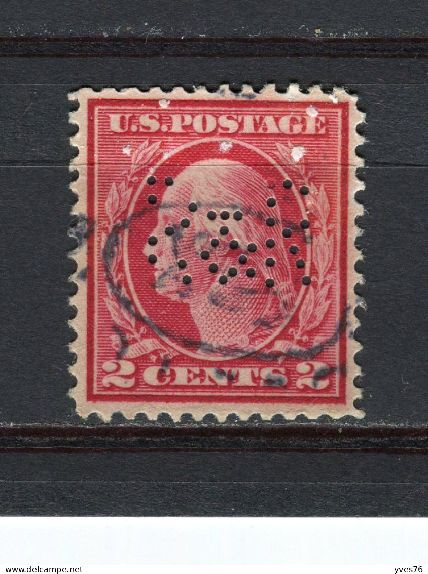 ETATS-UNIS - Y&T N° 452° - Perfin - Perforé - Washington - Perfin