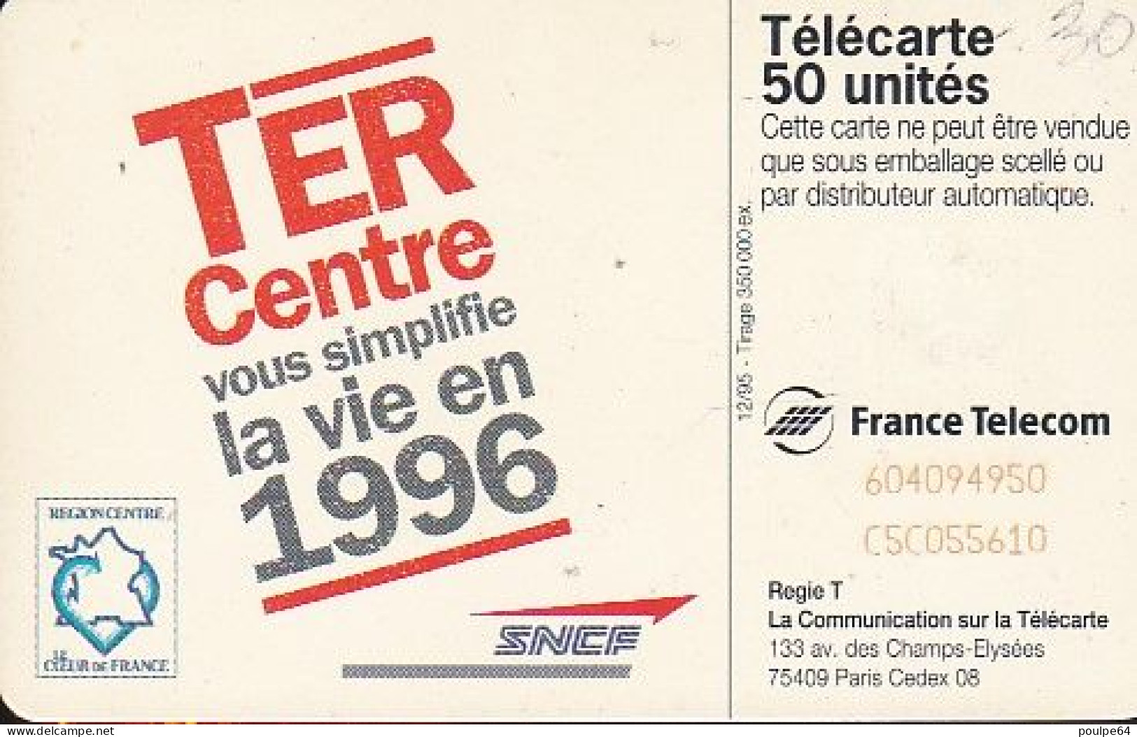 F609 - 12/1995 - TER - RÉGION CENTRE - 50 SC7 - 1995