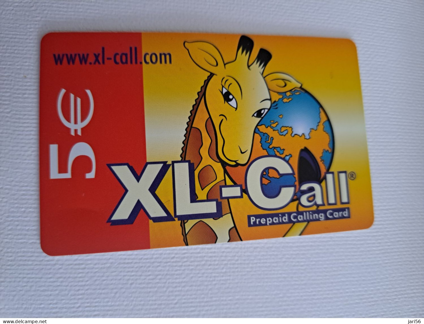 NETHERLANDS / PREPAID /€ 5,-,- / XL CALL/ GIRAFFE/ WITH GLOBE      /    - USED CARD  ** 15767** - Pubbliche