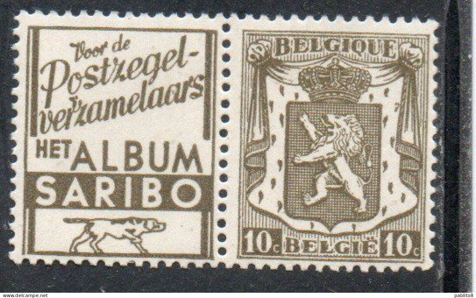 BELGIQUE BELGIE BELGIO BELGIUM 1929 1932 LION RAMPANT + LABEL 10c MNH - 1929-1937 León Heráldico