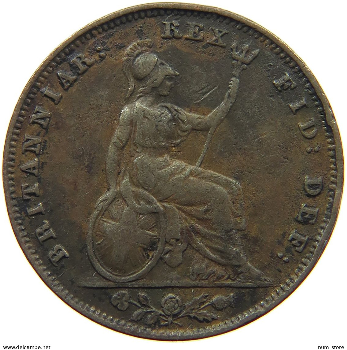 GREAT BRITAIN FARTHING 1836 WILLIAM IV. (1830-1837) #a093 0297 - B. 1 Farthing