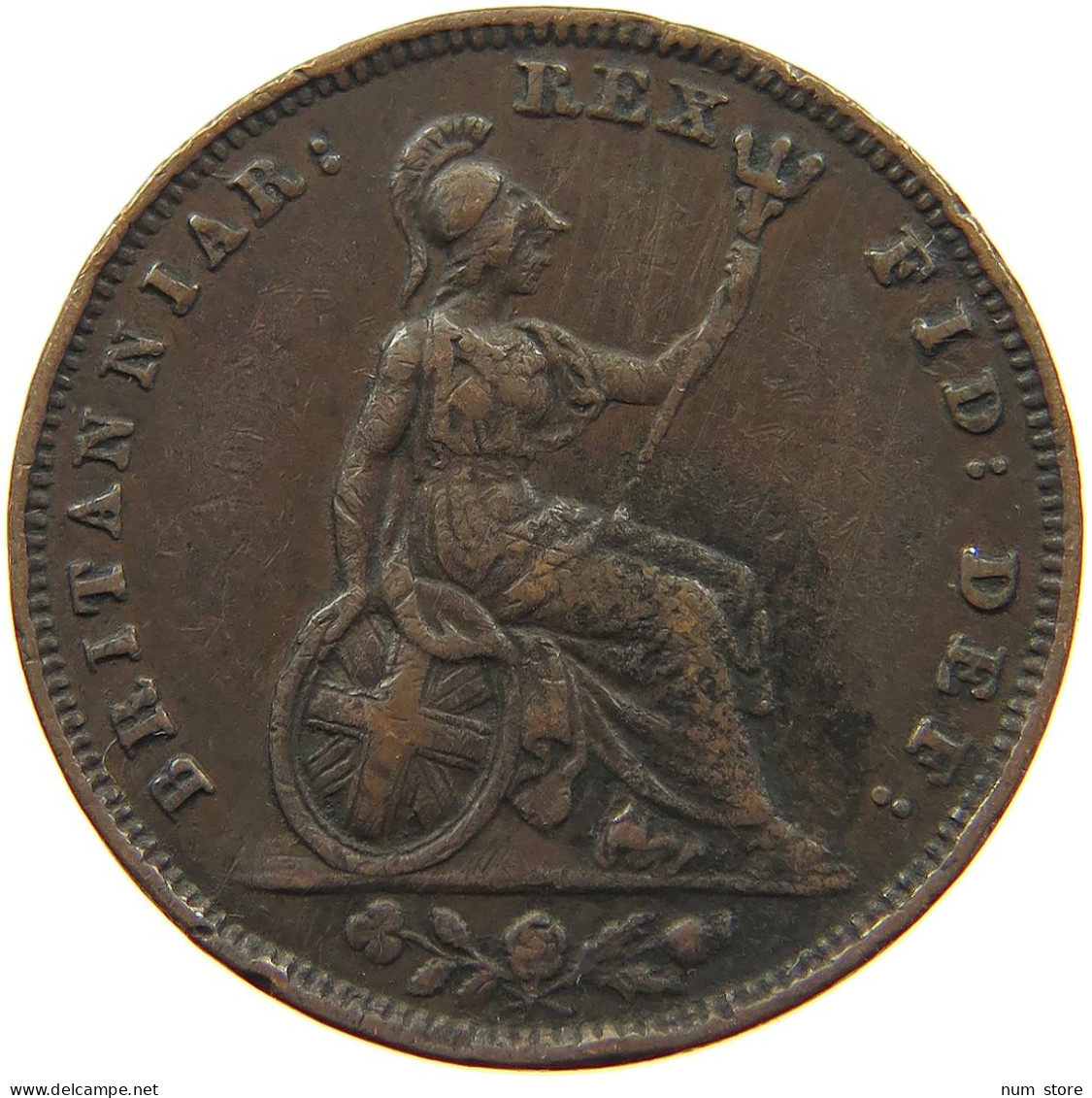 GREAT BRITAIN FARTHING 1834 WILLIAM IV. (1830-1837) #a012 0521 - B. 1 Farthing