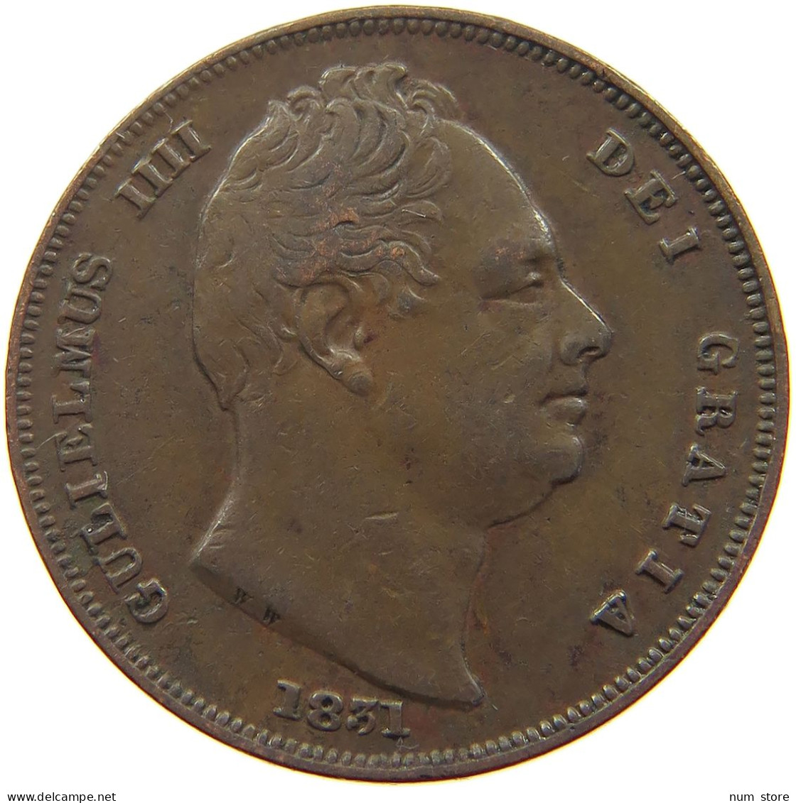 GREAT BRITAIN FARTHING 1831 WILLIAM IV. (1830-1837) #a002 0491 - B. 1 Farthing