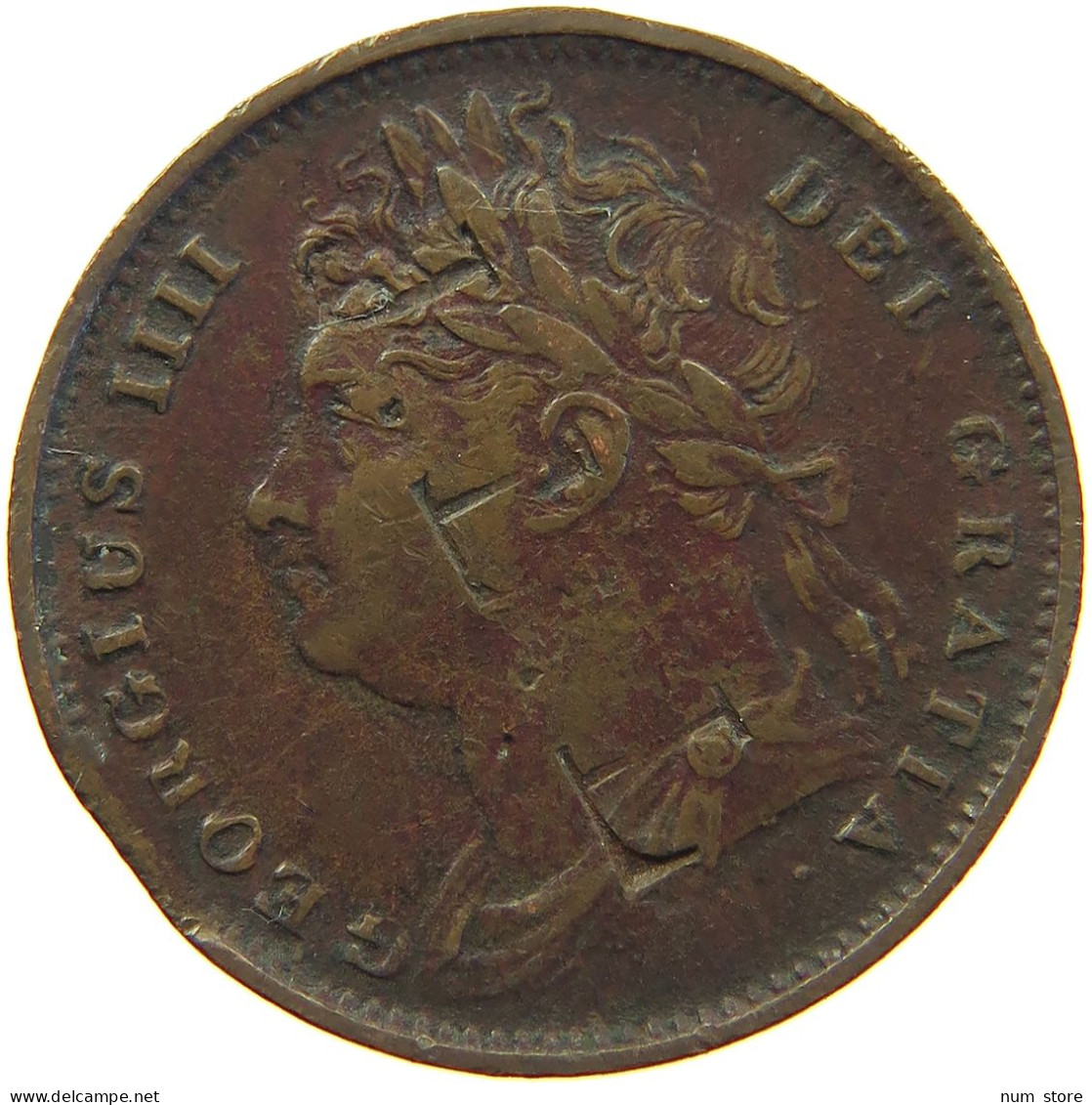 GREAT BRITAIN FARTHING 1826 GEORGE IV. (1820-1830) COUNTERMARKED LL #s018 0309 - B. 1 Farthing