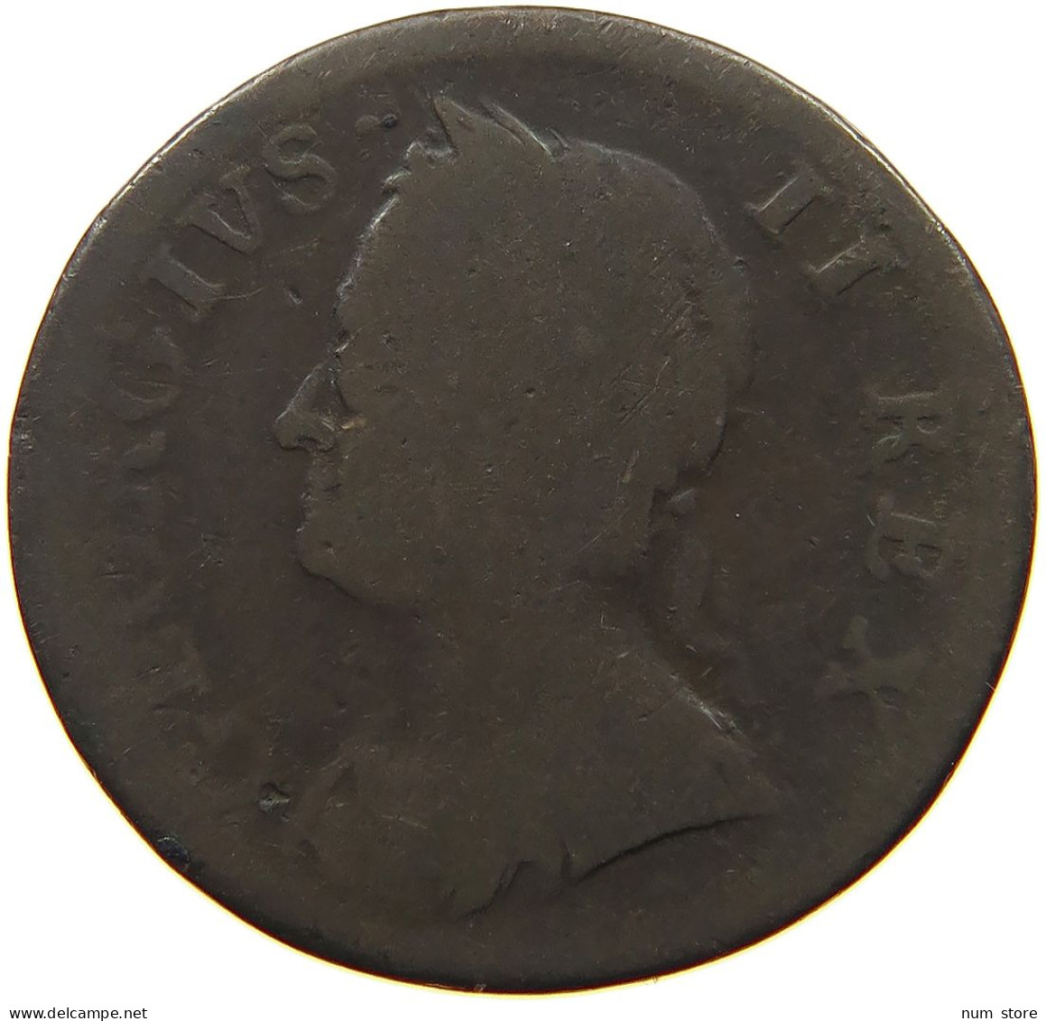 GREAT BRITAIN FARTHING 1754 George II. 1727-1760. #a095 0353 - A. 1 Farthing