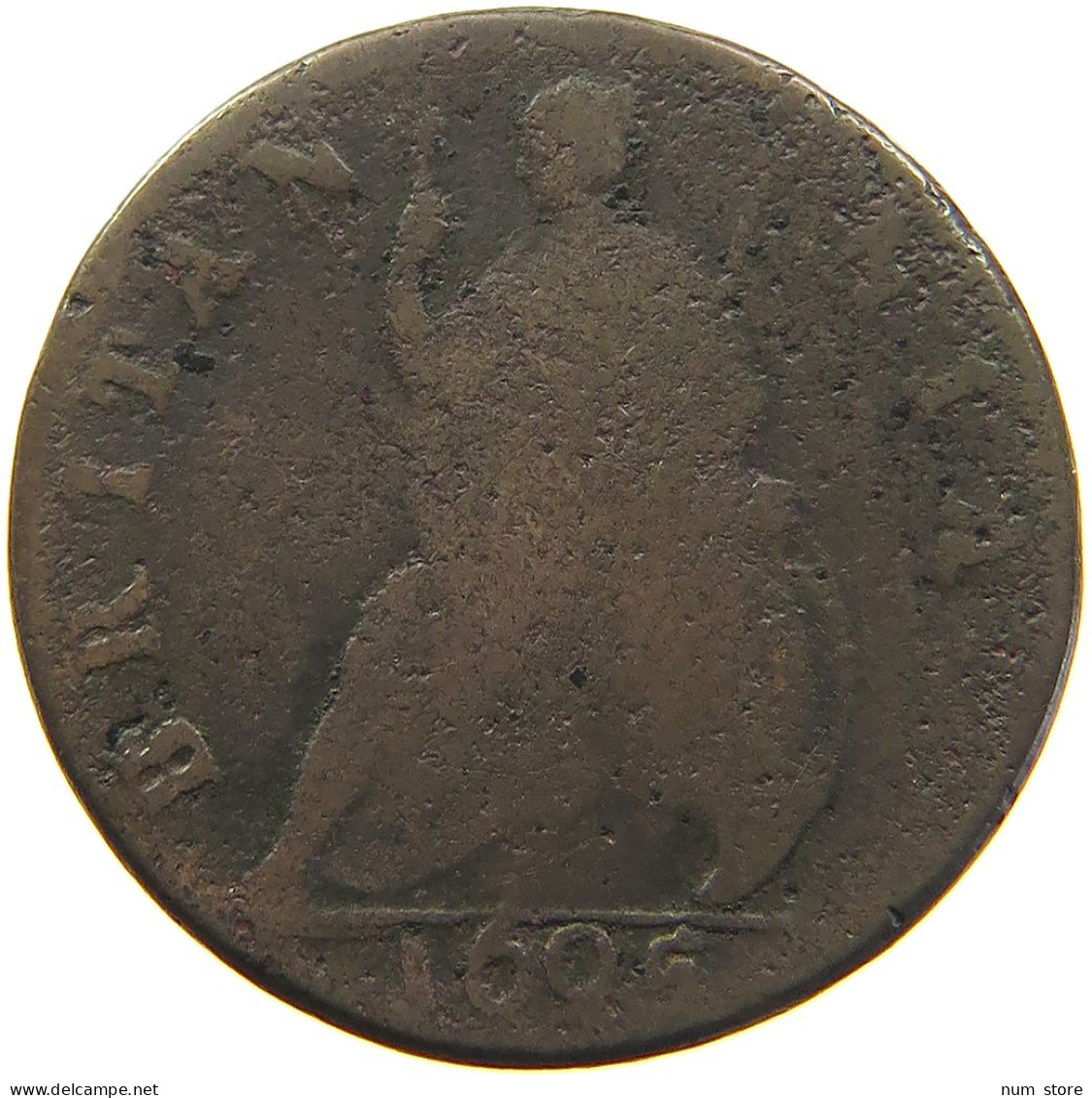 GREAT BRITAIN FARTHING 1695 WILLIAM III. (1694-1702) #t021 0285 - A. 1 Farthing