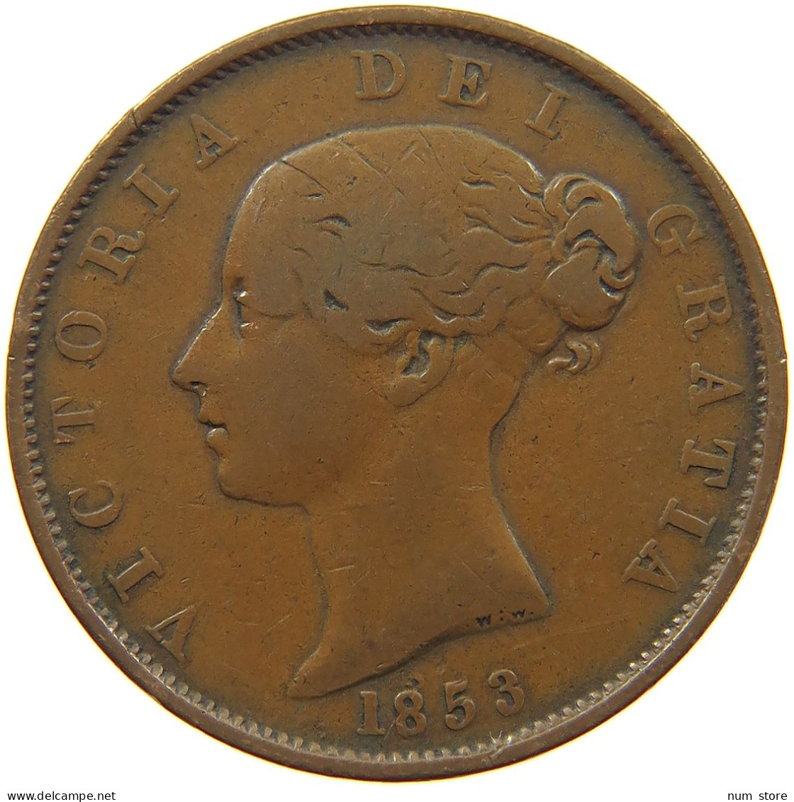 GREAT BRITAIN 1/2 PENNY 1853 Victoria 1837-1901 #c057 0213 - C. 1/2 Penny