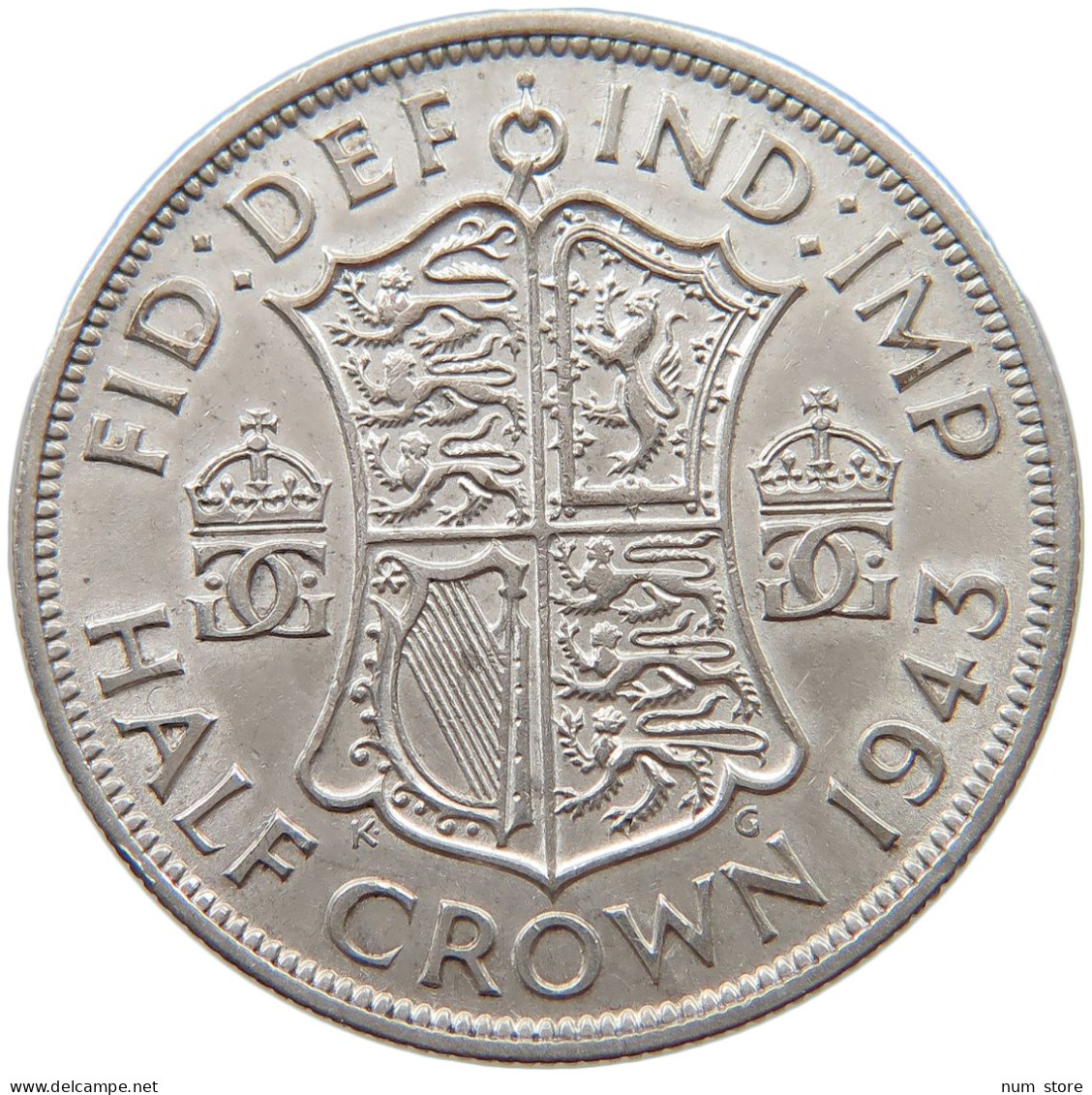 GREAT BRITAIN HALF CROWN 1943 George VI. (1936-1952) #s048 0099 - K. 1/2 Crown