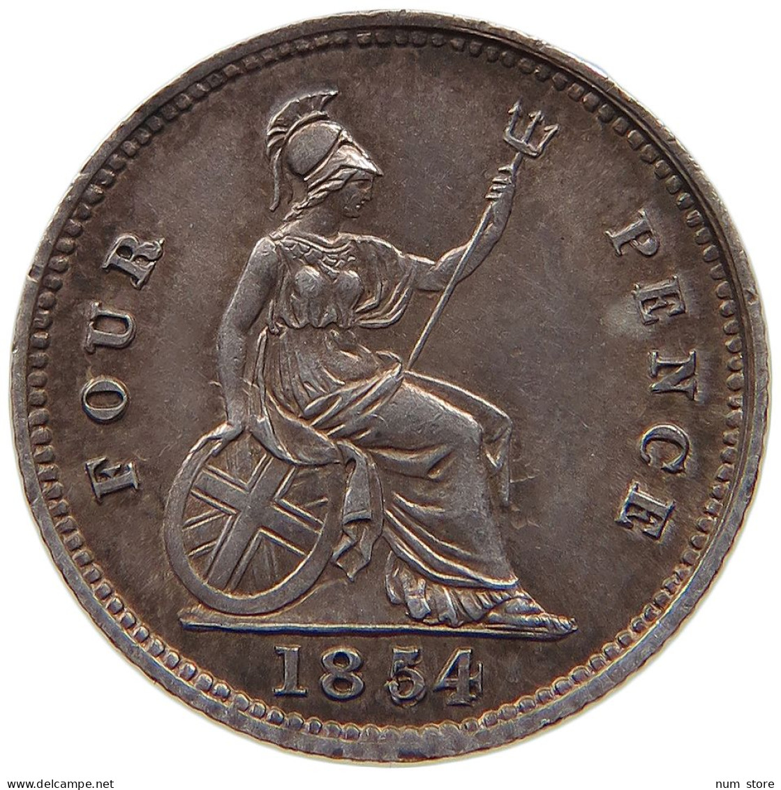 GREAT BRITAIN FOURPENCE 1854 Victoria 1837-1901 DOUBLE STRUCK DATE #t059 0133 - G. 4 Pence/ Groat