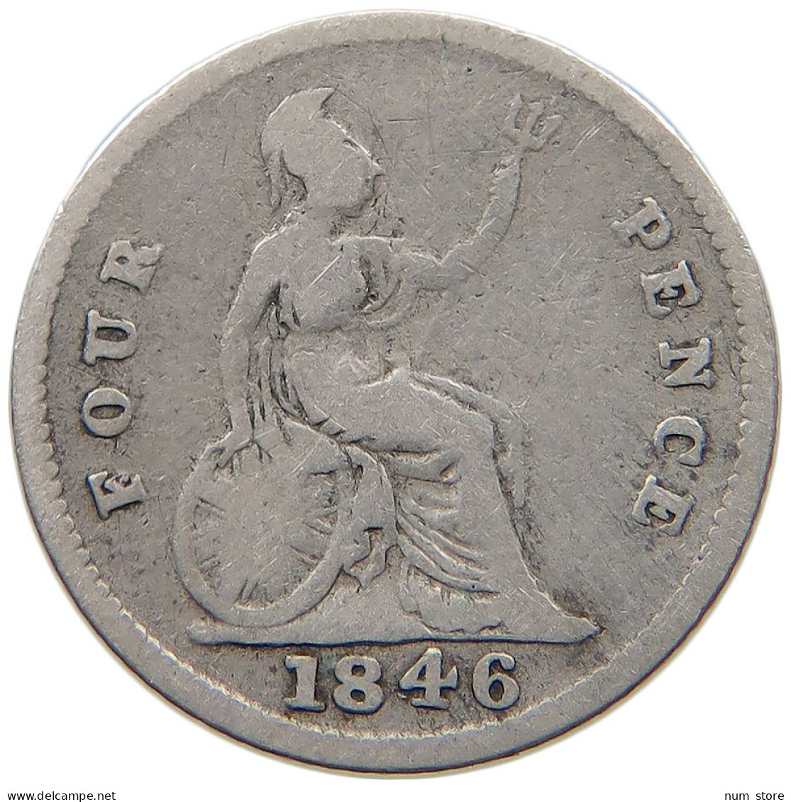 GREAT BRITAIN FOURPENCE 1846 Victoria 1837-1901 #a033 0209 - G. 4 Pence/ Groat