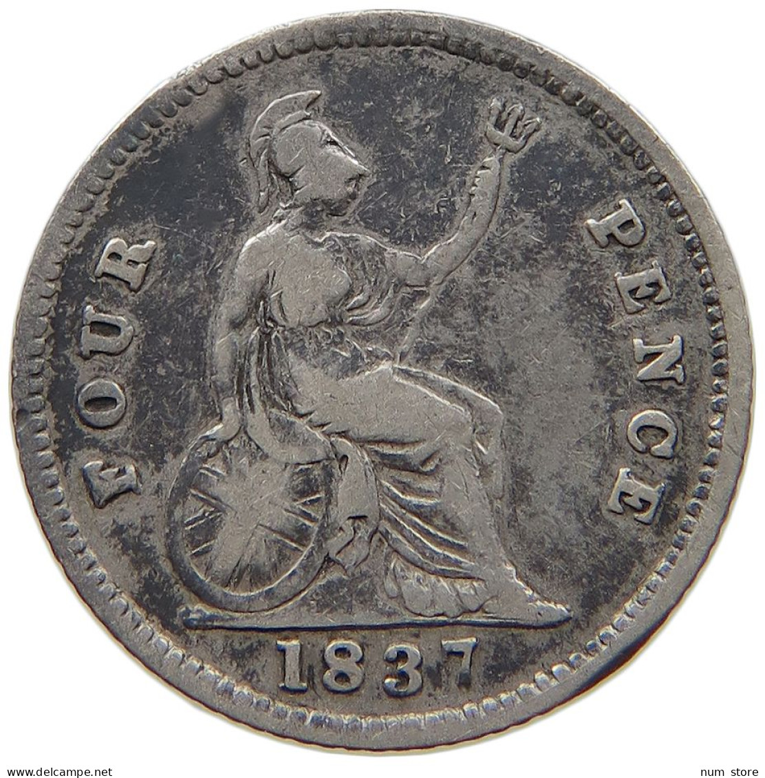 GREAT BRITAIN FOURPENCE 1837 Victoria 1837-1901 #c058 0287 - G. 4 Pence/ Groat
