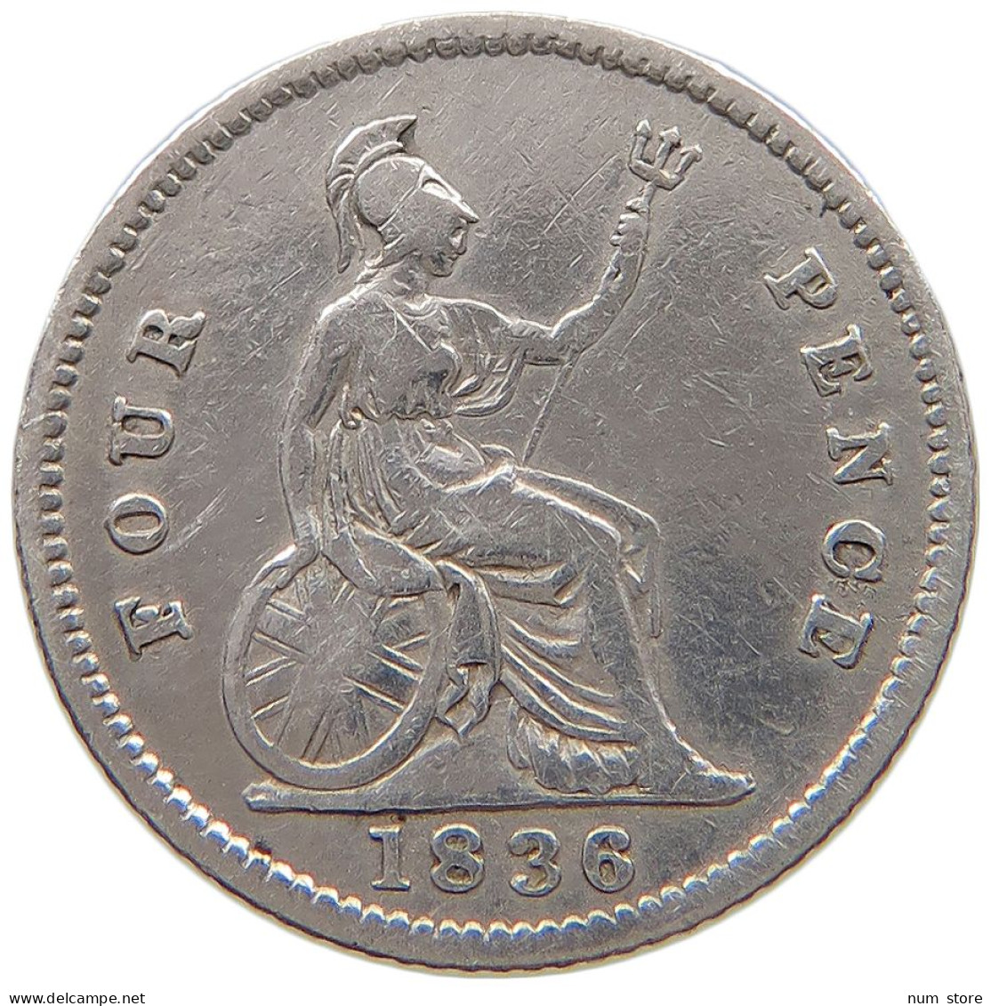 GREAT BRITAIN FOURPENCE 1836 WILLIAM IV. (1830-1837) #t108 0451 - G. 4 Pence/ Groat