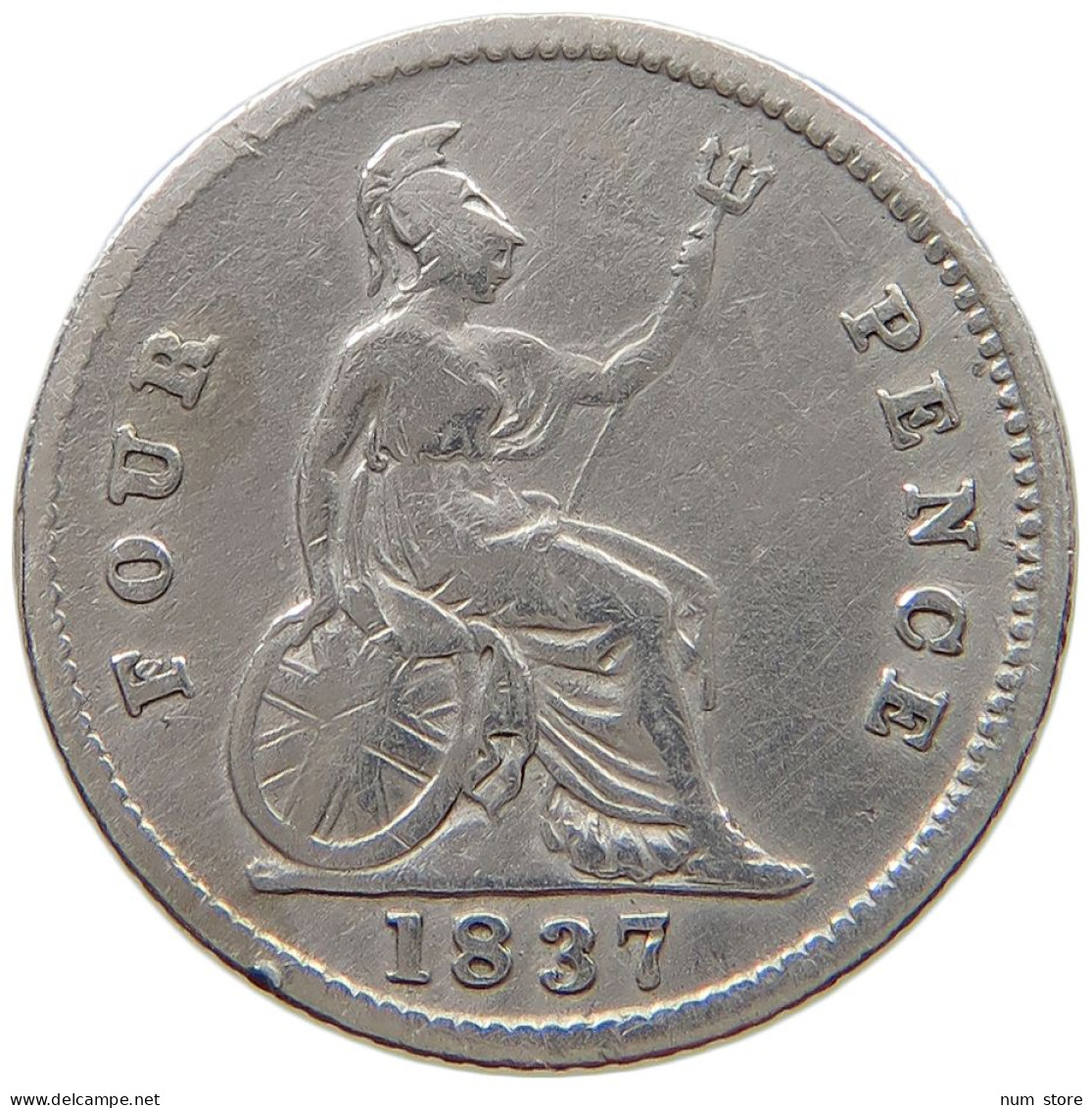 GREAT BRITAIN FOURPENCE 1837 WILLIAM IV. (1830-1837) #a002 0181 - G. 4 Pence/ Groat