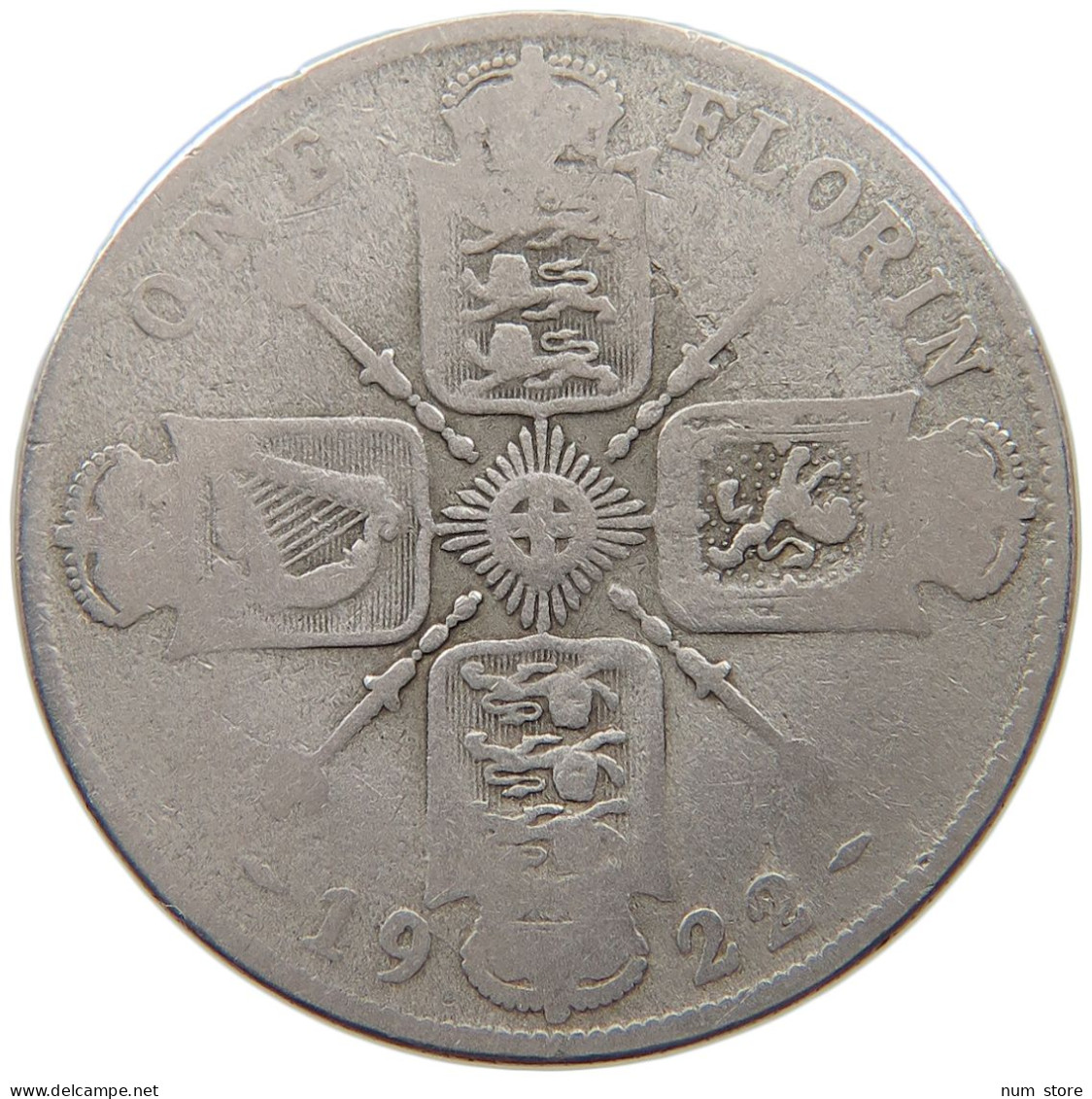 GREAT BRITAIN FLORIN 1922 George V. (1910-1936) #c081 0643 - J. 1 Florin / 2 Schillings