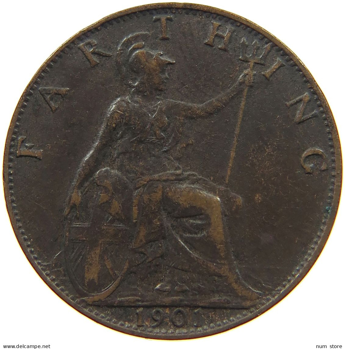 GREAT BRITAIN FARTHING 1901 Victoria 1837-1901 #c006 0199 - B. 1 Farthing