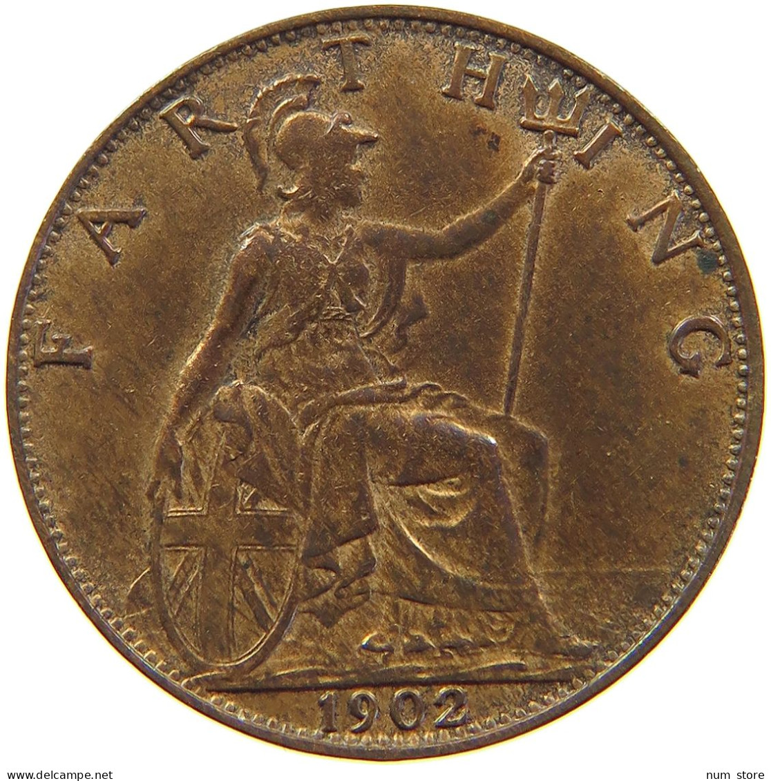 GREAT BRITAIN FARTHING 1902 Edward VII., 1901 - 1910 #s012 0223 - B. 1 Farthing