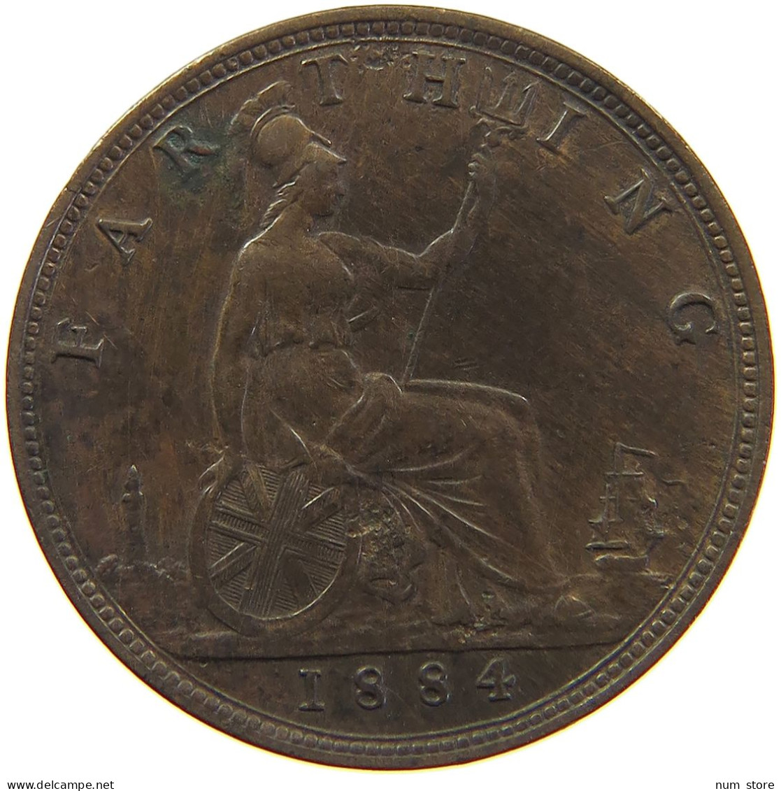 GREAT BRITAIN FARTHING 1884 Victoria 1837-1901 #c063 0077 - B. 1 Farthing