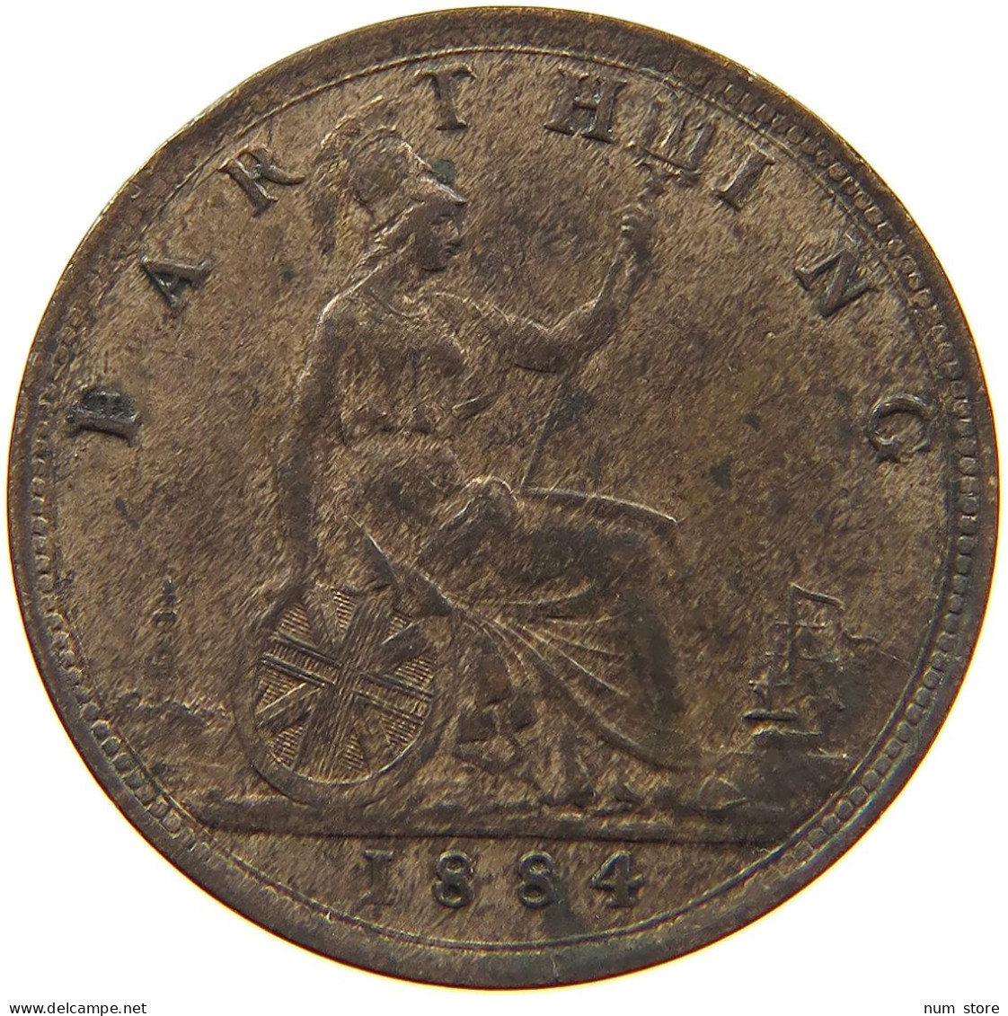 GREAT BRITAIN FARTHING 1884 Victoria 1837-1901 #a011 0851 - B. 1 Farthing