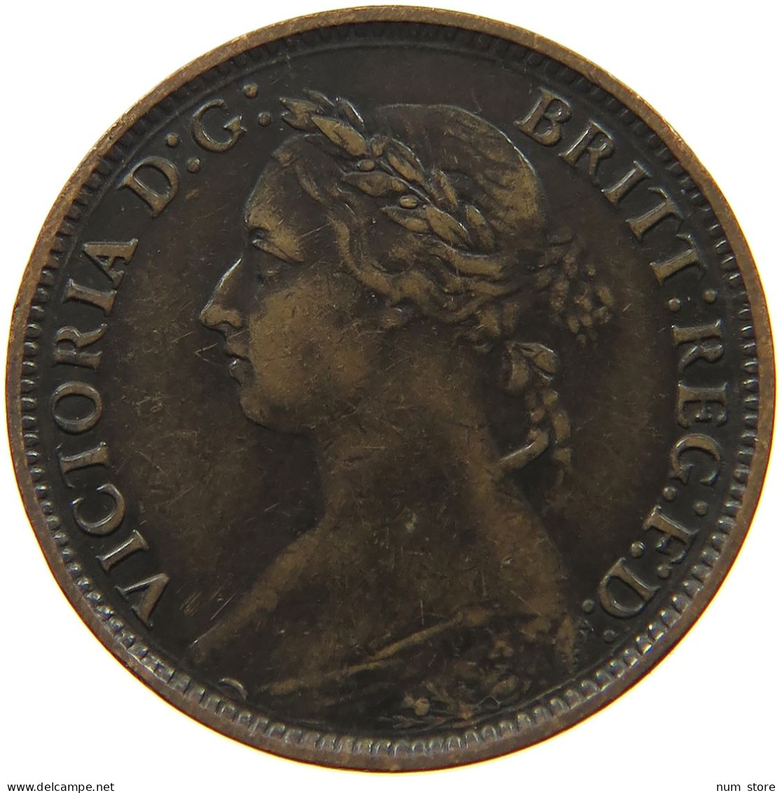 GREAT BRITAIN FARTHING 1881 H Victoria 1837-1901 #t149 0297 - B. 1 Farthing