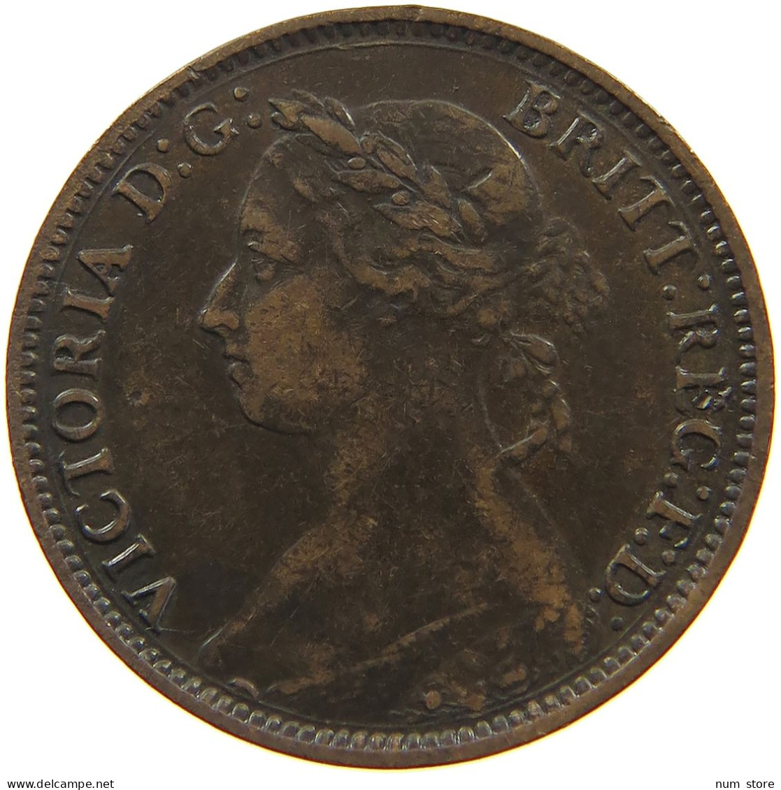 GREAT BRITAIN FARTHING 1881 H Victoria 1837-1901 #t158 0139 - B. 1 Farthing