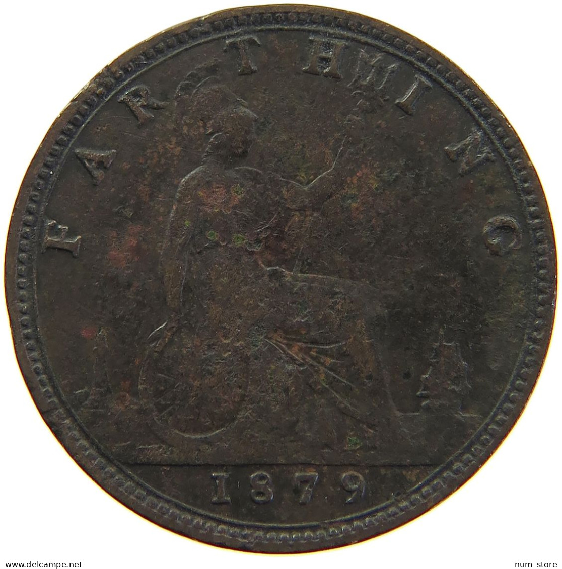 GREAT BRITAIN FARTHING 1879 Victoria 1837-1901 #s010 0193 - B. 1 Farthing