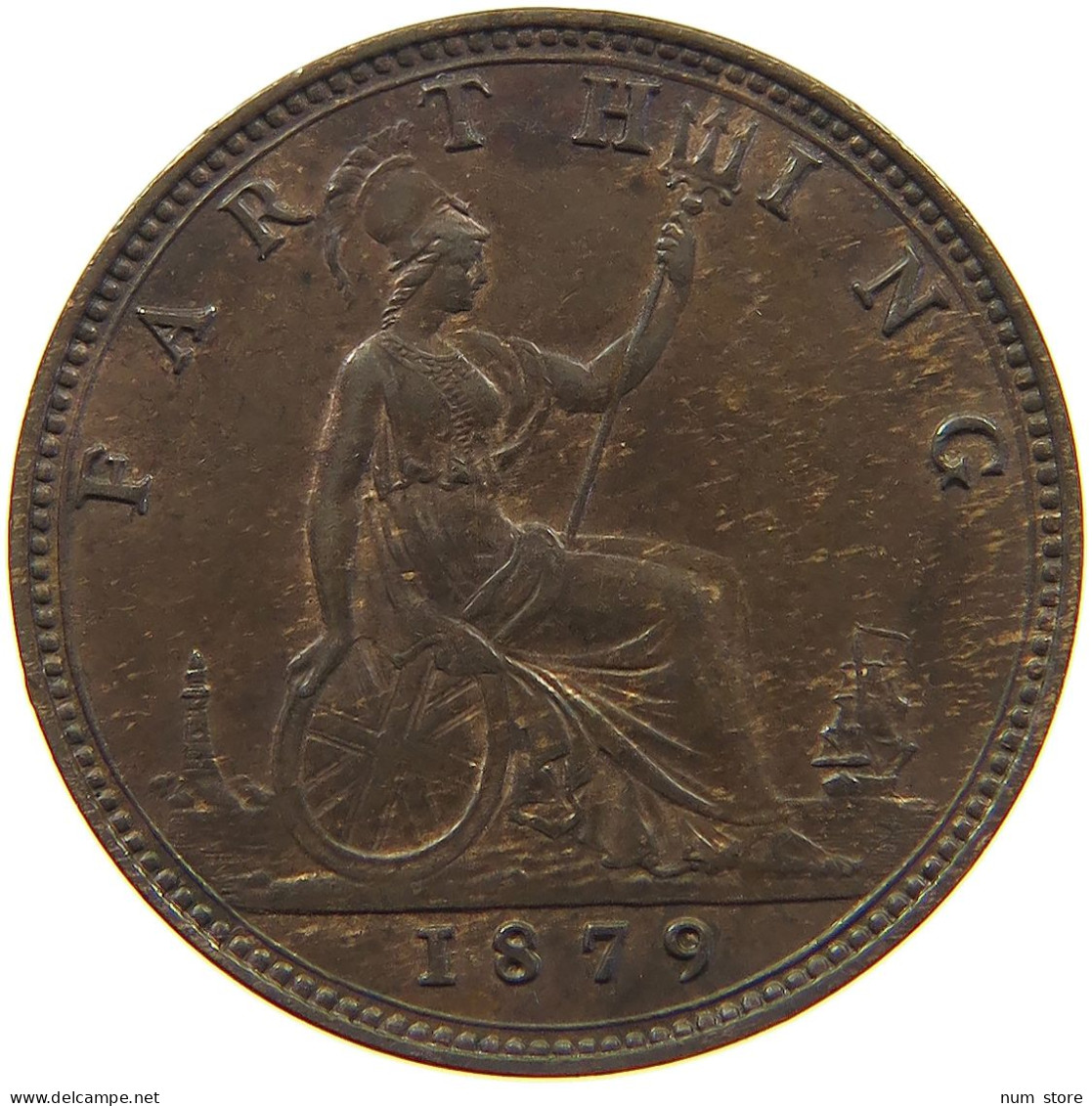 GREAT BRITAIN FARTHING 1879 Victoria 1837-1901 #c081 0323 - B. 1 Farthing