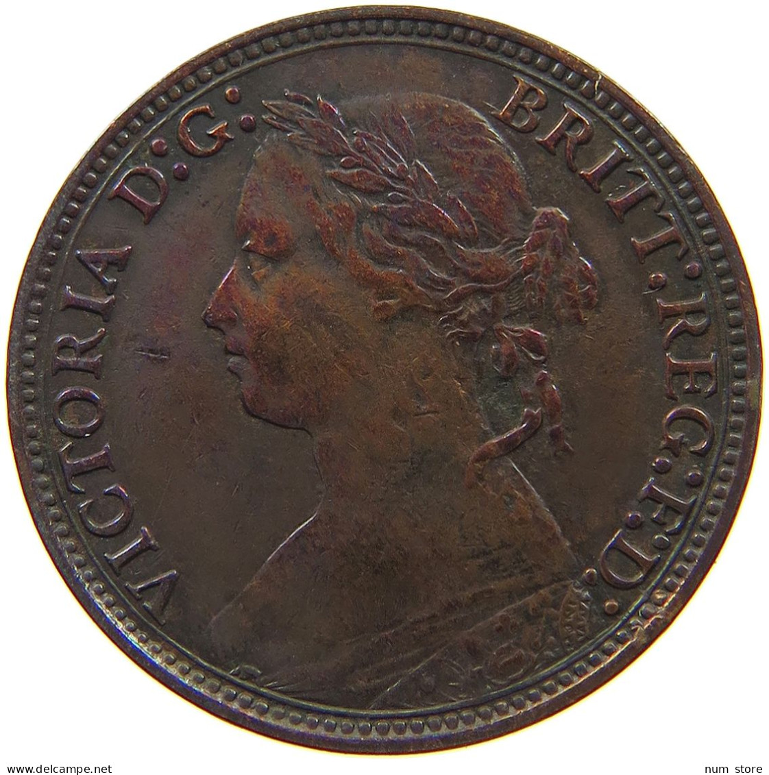 GREAT BRITAIN FARTHING 1878 Victoria 1837-1901 #t107 0179 - B. 1 Farthing