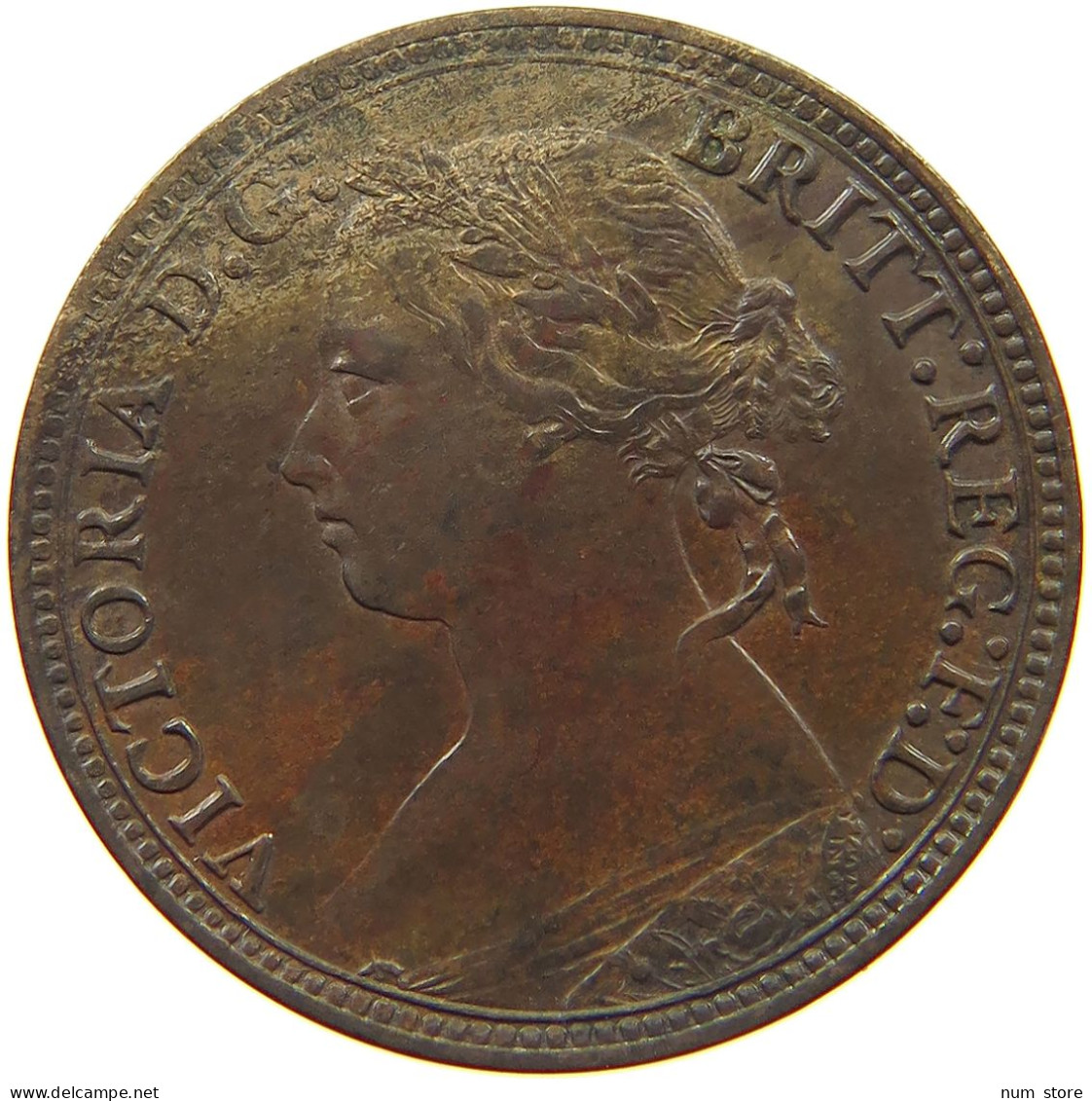 GREAT BRITAIN FARTHING 1879 Victoria 1837-1901 #a002 0537 - B. 1 Farthing