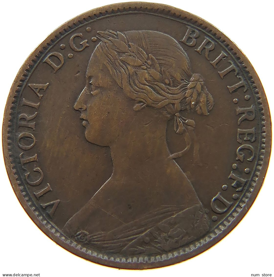 GREAT BRITAIN FARTHING 1861 Victoria 1837-1901 #s080 0173 - B. 1 Farthing