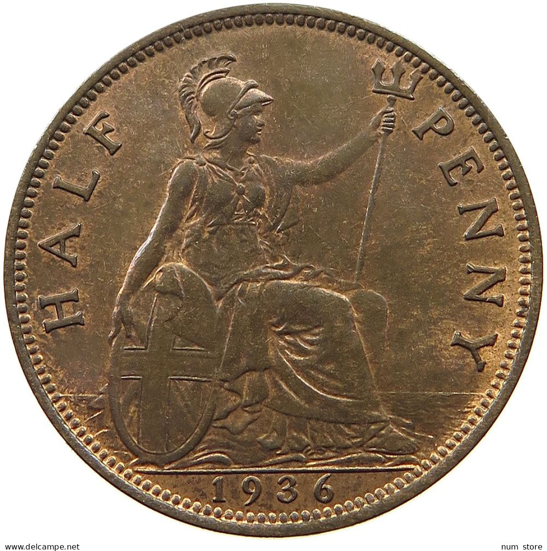 GREAT BRITAIN HALFPENNY 1936 George V. (1910-1936) #t058 0535 - C. 1/2 Penny