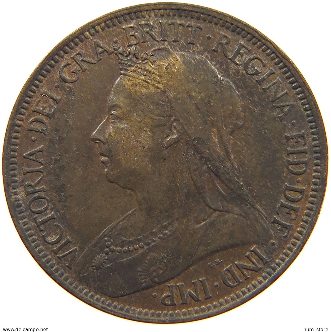 GREAT BRITAIN HALFPENNY 1896 Victoria 1837-1901 #t001 0393 - C. 1/2 Penny