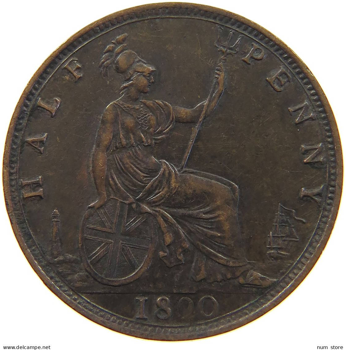 GREAT BRITAIN HALFPENNY 1890 Victoria 1837-1901 #c046 0331 - C. 1/2 Penny