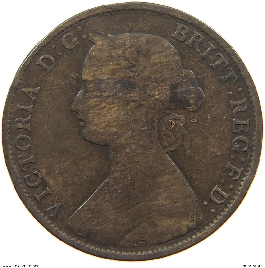 GREAT BRITAIN HALFPENNY 1862 Victoria 1837-1901 #c080 0335 - C. 1/2 Penny