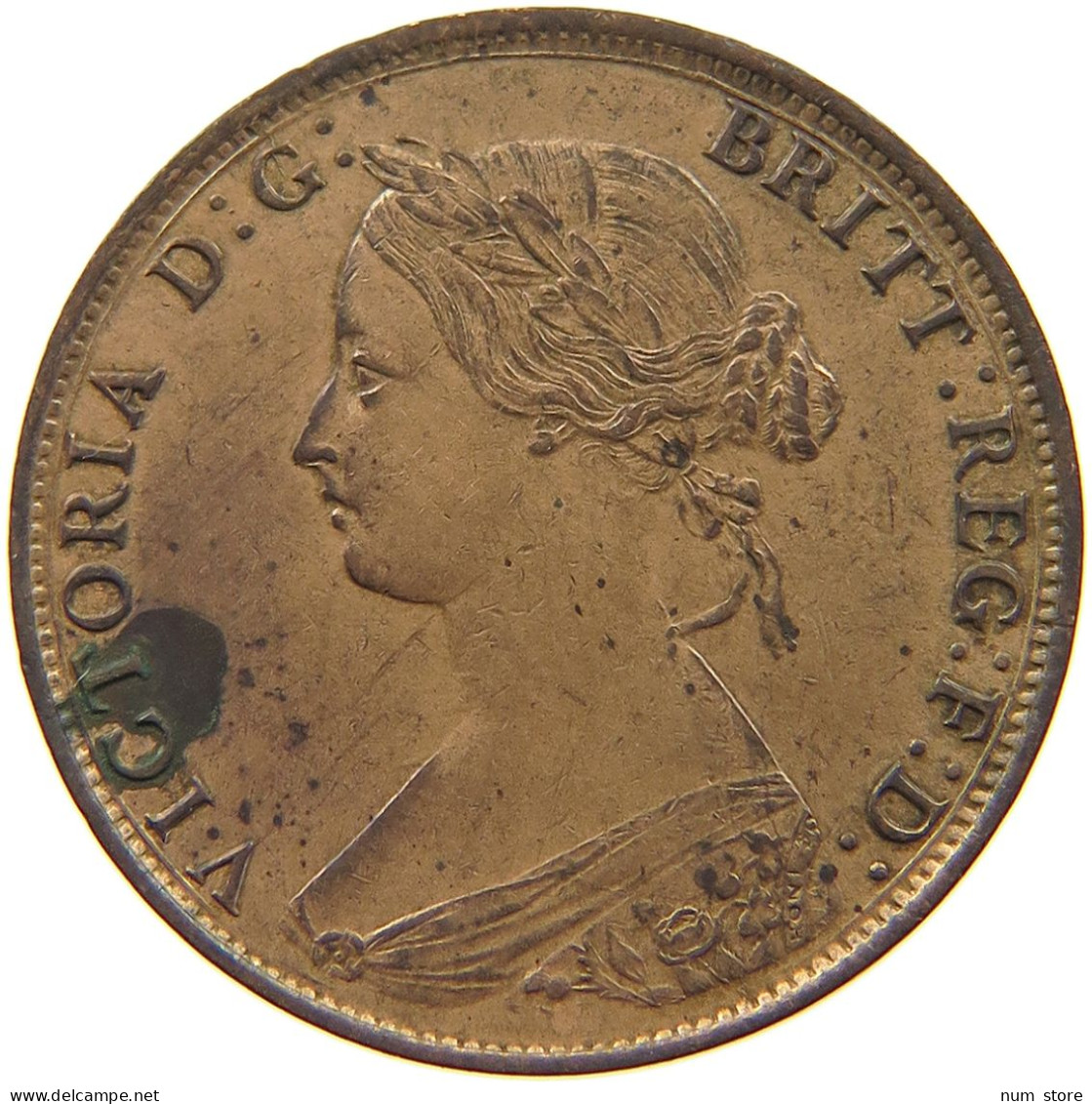 GREAT BRITAIN HALFPENNY 1861 Victoria 1837-1901 #t085 0051 - C. 1/2 Penny