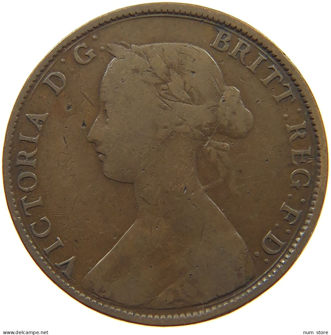 GREAT BRITAIN HALFPENNY 1861 Victoria 1837-1901 #c032 0551 - C. 1/2 Penny