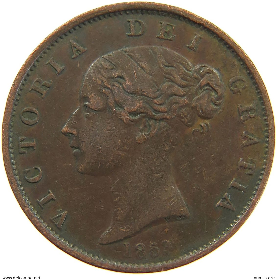 GREAT BRITAIN HALFPENNY 1853 Victoria 1837-1901 #a084 0187 - C. 1/2 Penny