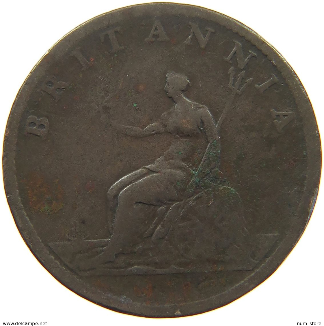 GREAT BRITAIN HALFPENNY 1807 GEORGE III. 1760-1820 #c018 0075 - B. 1/2 Penny
