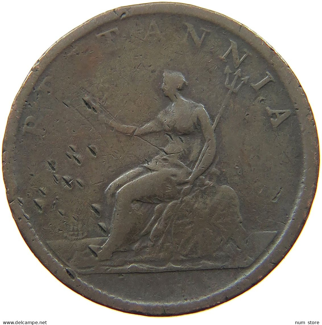GREAT BRITAIN HALFPENNY 1807 GEORGE III. 1760-1820 #a009 0191 - B. 1/2 Penny