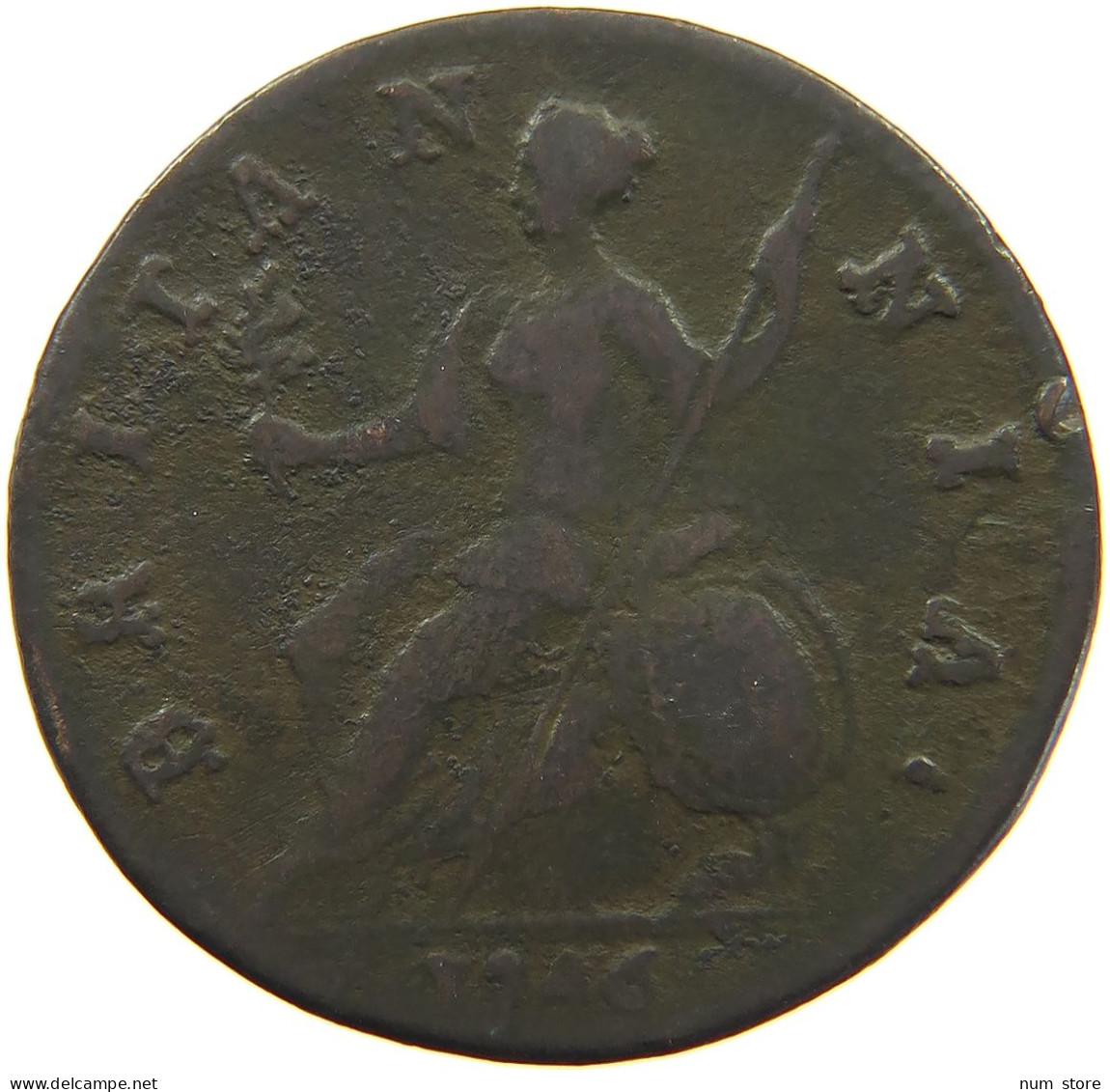 GREAT BRITAIN HALFPENNY 1746 George II. 1727-1760. #c061 0009 - B. 1/2 Penny