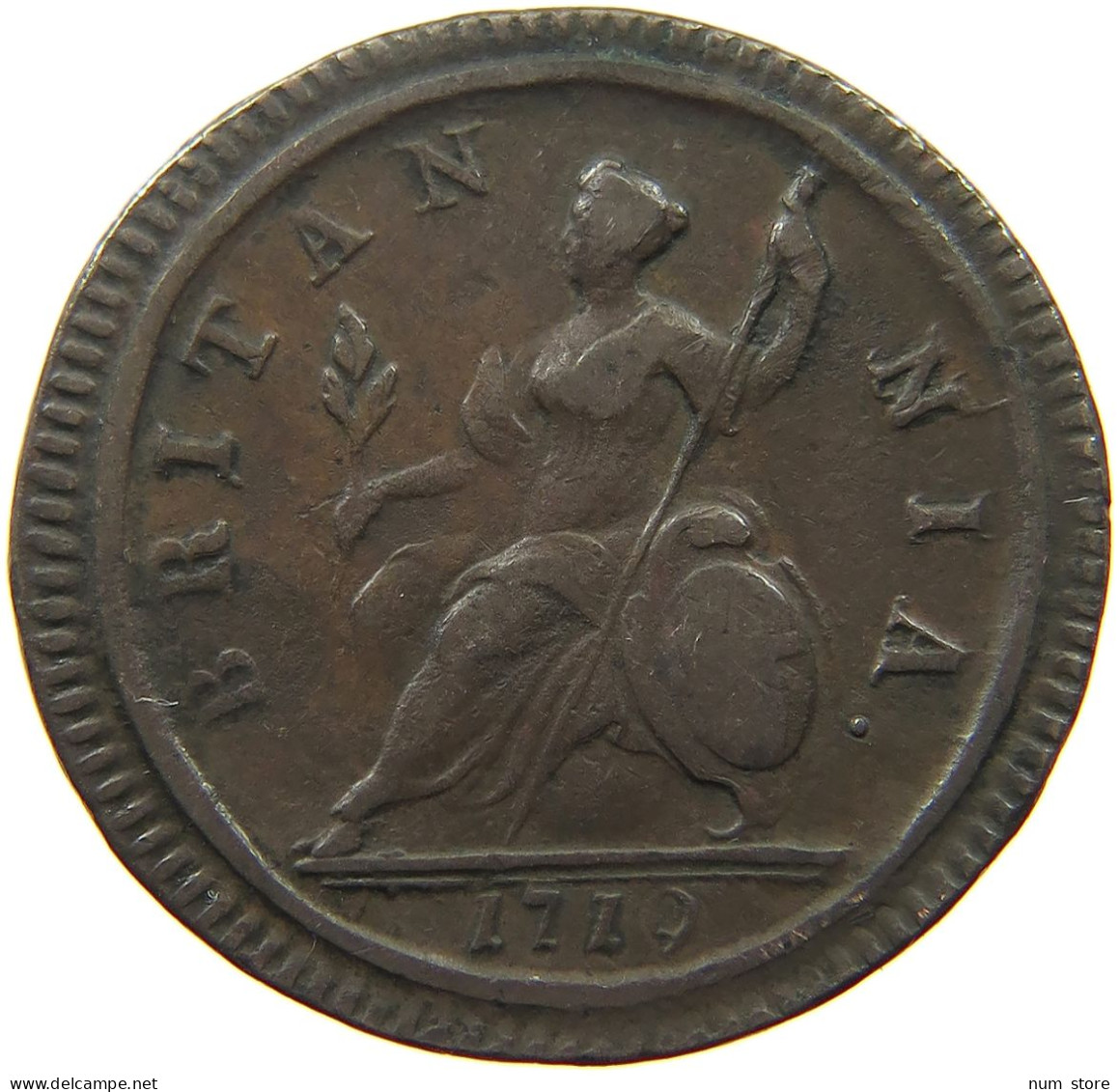 GREAT BRITAIN HALFPENNY 1719 George I. (1714-1727) #t149 0093 - B. 1/2 Penny