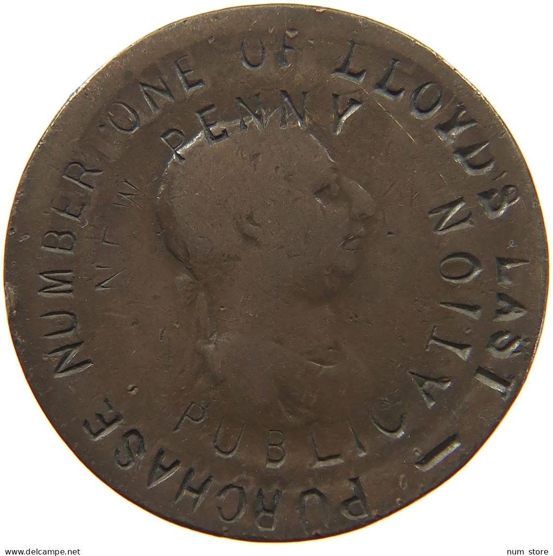 GREAT BRITAIN HALFPENNY  HALFPENNY LLOYD S WEEKLY NEWSPAPER #t155 0171 - C. 1/2 Penny