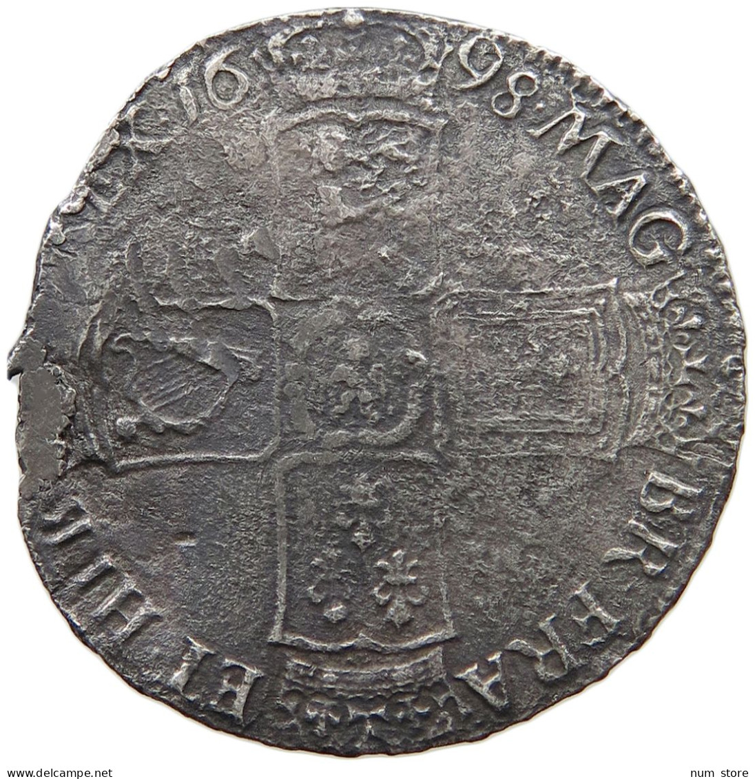 GREAT BRITAIN HALFCROWN 1698 WILLIAM III. (1694-1702) #t082 0027 - I. 1/2 Crown