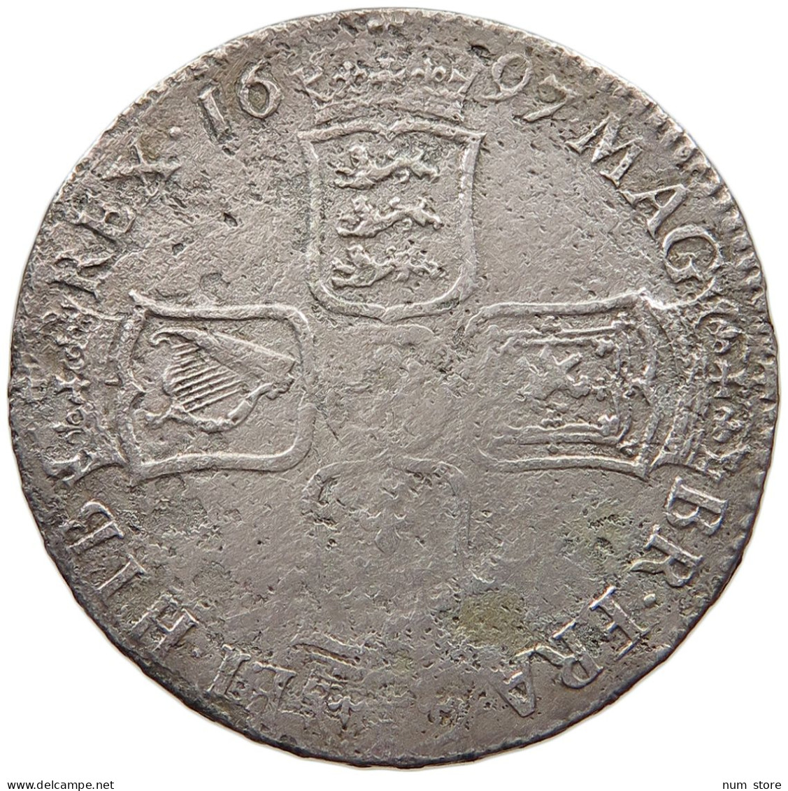 GREAT BRITAIN HALFCROWN 1697 WILLIAM III. (1694-1702) #t082 0031 - I. 1/2 Crown