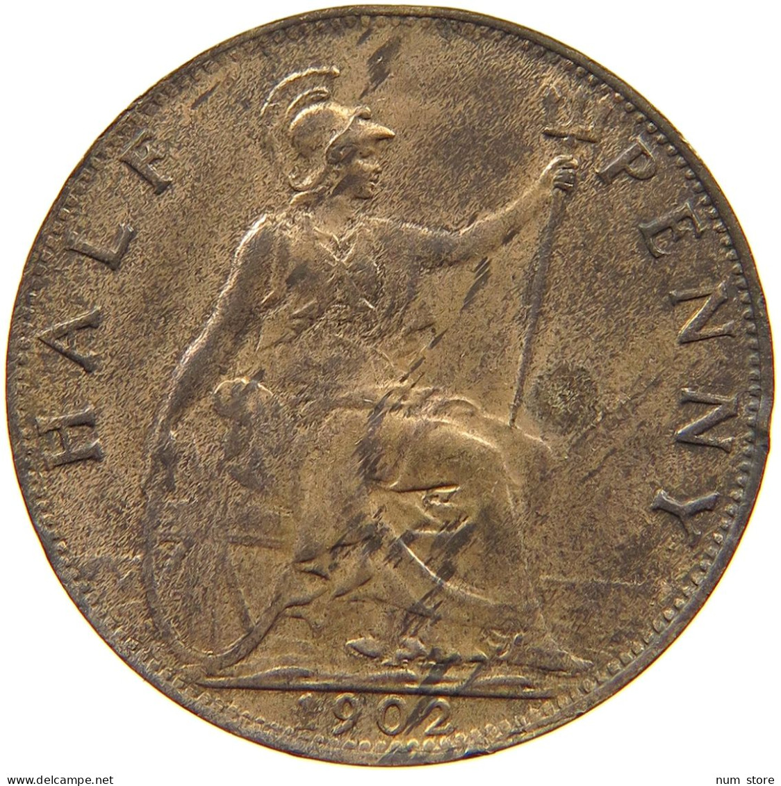 GREAT BRITAIN HALF PENNY 1902 Edward VII., 1901 - 1910 #t073 0323 - C. 1/2 Penny