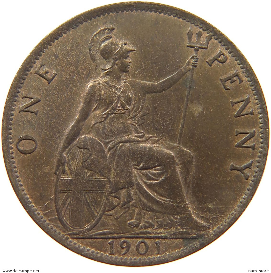 GREAT BRITAIN PENNY 1901 Victoria 1837-1901 #s017 0263 - D. 1 Penny