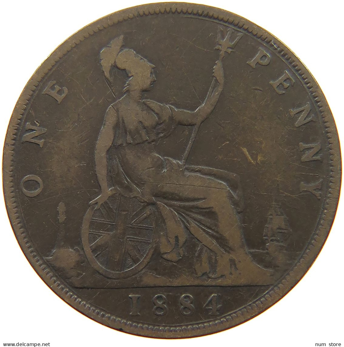 GREAT BRITAIN PENNY 1884 Victoria 1837-1901 #a065 0515 - D. 1 Penny